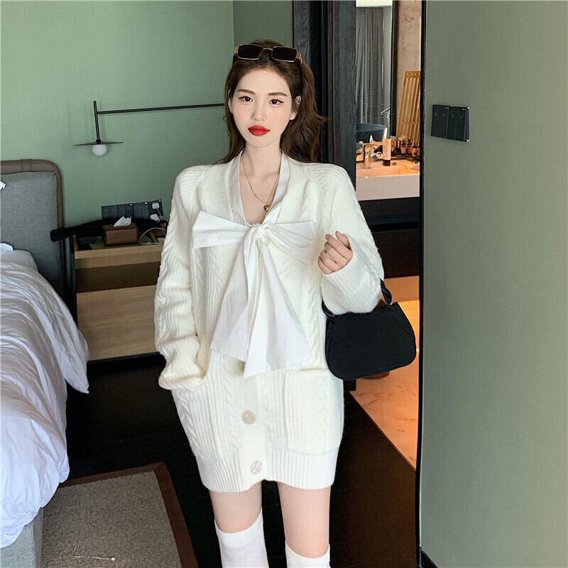 セーター カーディガンジャケット レディースオータムウィンタールーズニットトップス 秋物 冬物 ブラックストロベリース66574473765