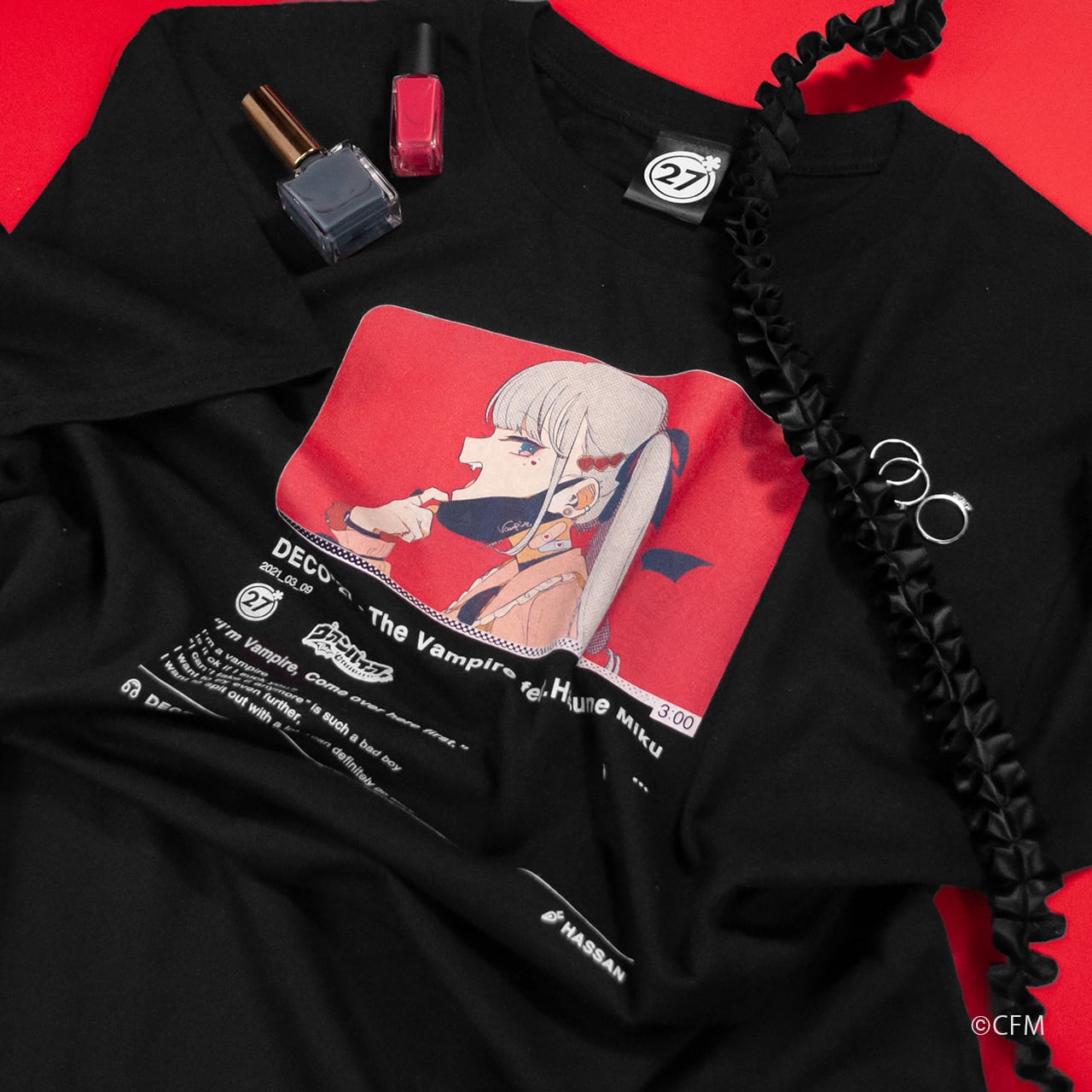 ヴァンパイア】サムネイルロングTシャツ / ブラック | OTOIRO ヴァンパイア】サムネイルロングTシャツ / ブラック | OTOIRO