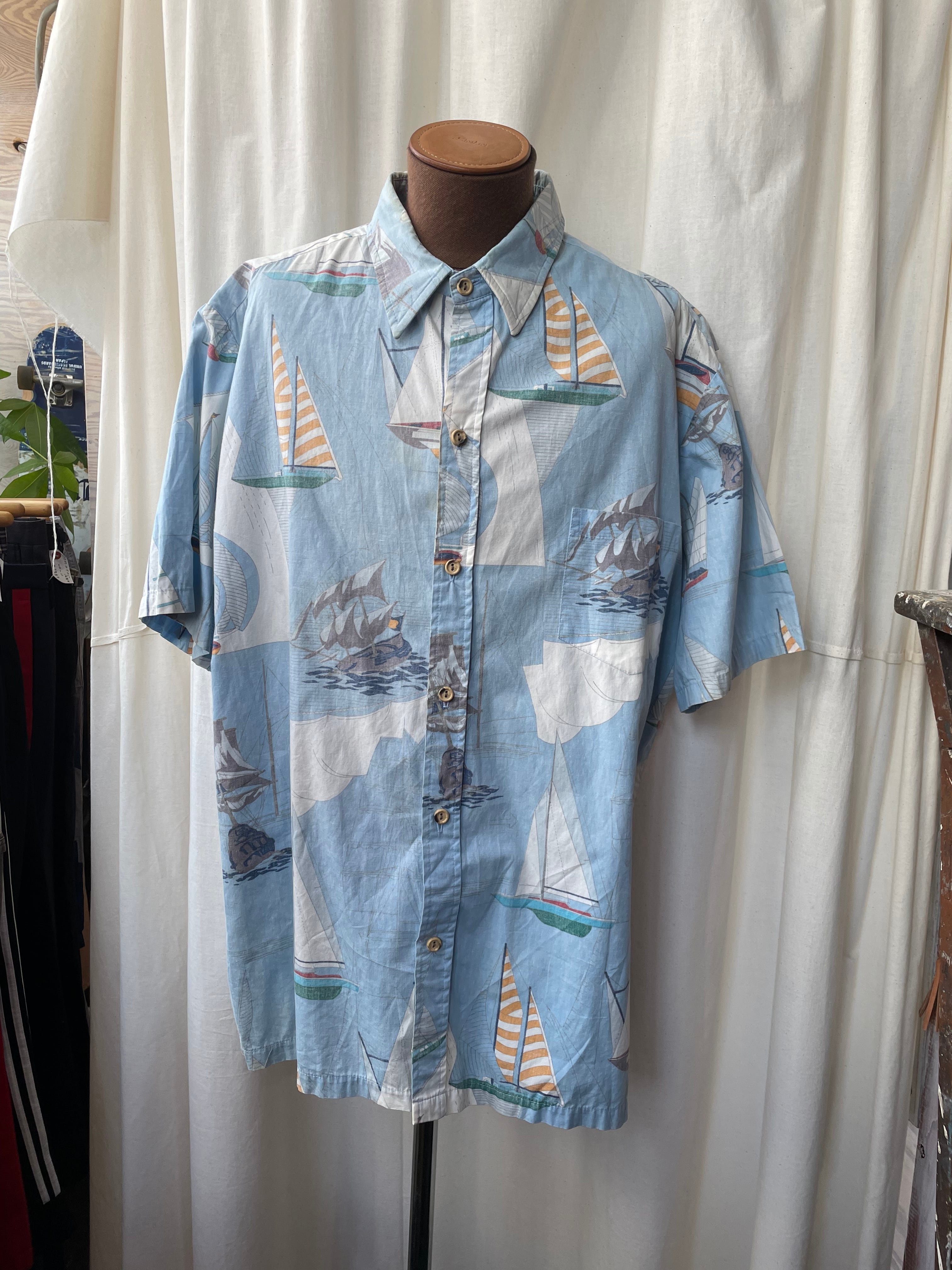 90s USA製 Cooke Street 半袖 コットン アロハ シャツ L