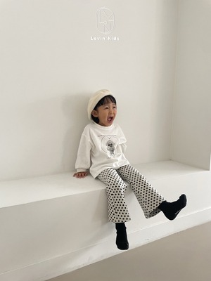 【Lovin'】フーディーパピーT アイボリー 80〜130cm