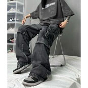 ストリート 取り外し可能 ジップ デニムパンツ P269