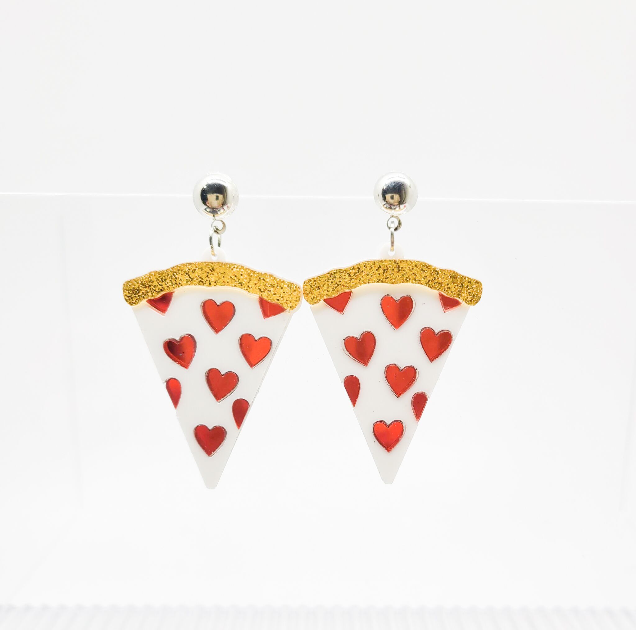 ラブリーピザピアス ハート Pizza かわいいピアス おもしろピアス 個性