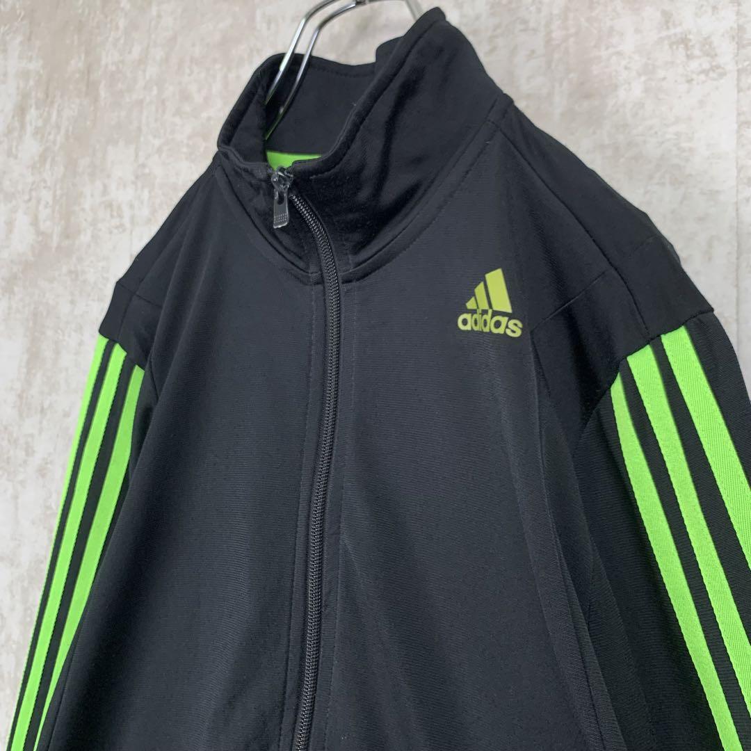 adidas トラックジャケット　緑　xs