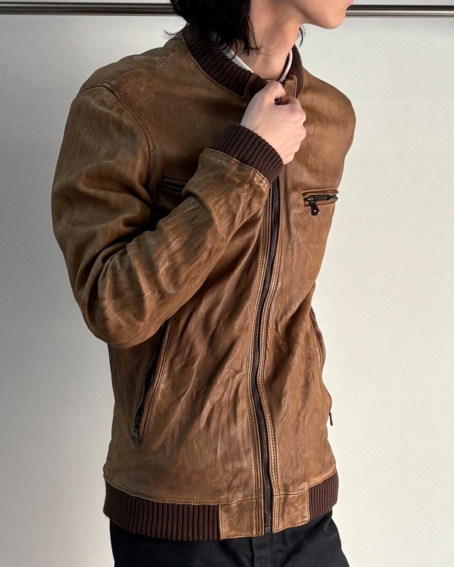 【DOLCE&GABBANA】multi zip leather jacket
