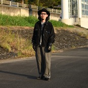 KUON / GANKO別注 Sashiko Kimono Sleeve Cutoff Denim shirt jacket コーディネート
