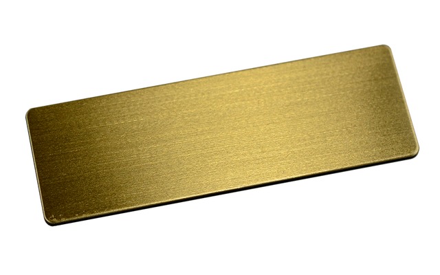 金属無地名札（真鍮-金タイプ）60×20ミリ　安全ﾋﾟﾝ留め具