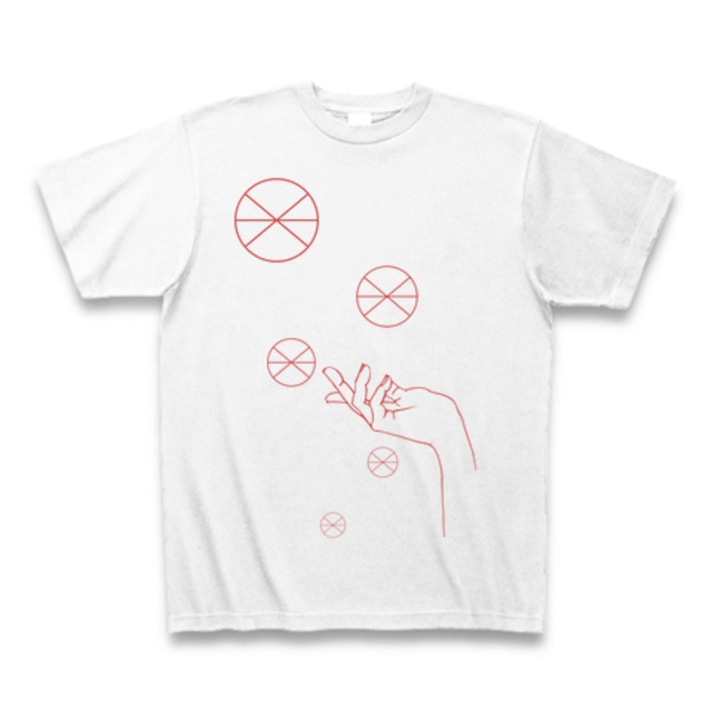 理系Tシャツ【天気記号／雪／ホワイト赤】-(Scien-T'st)Weather Symbol/Snow/White-Red