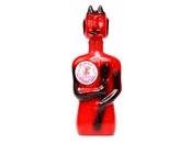Red devil glass bottle