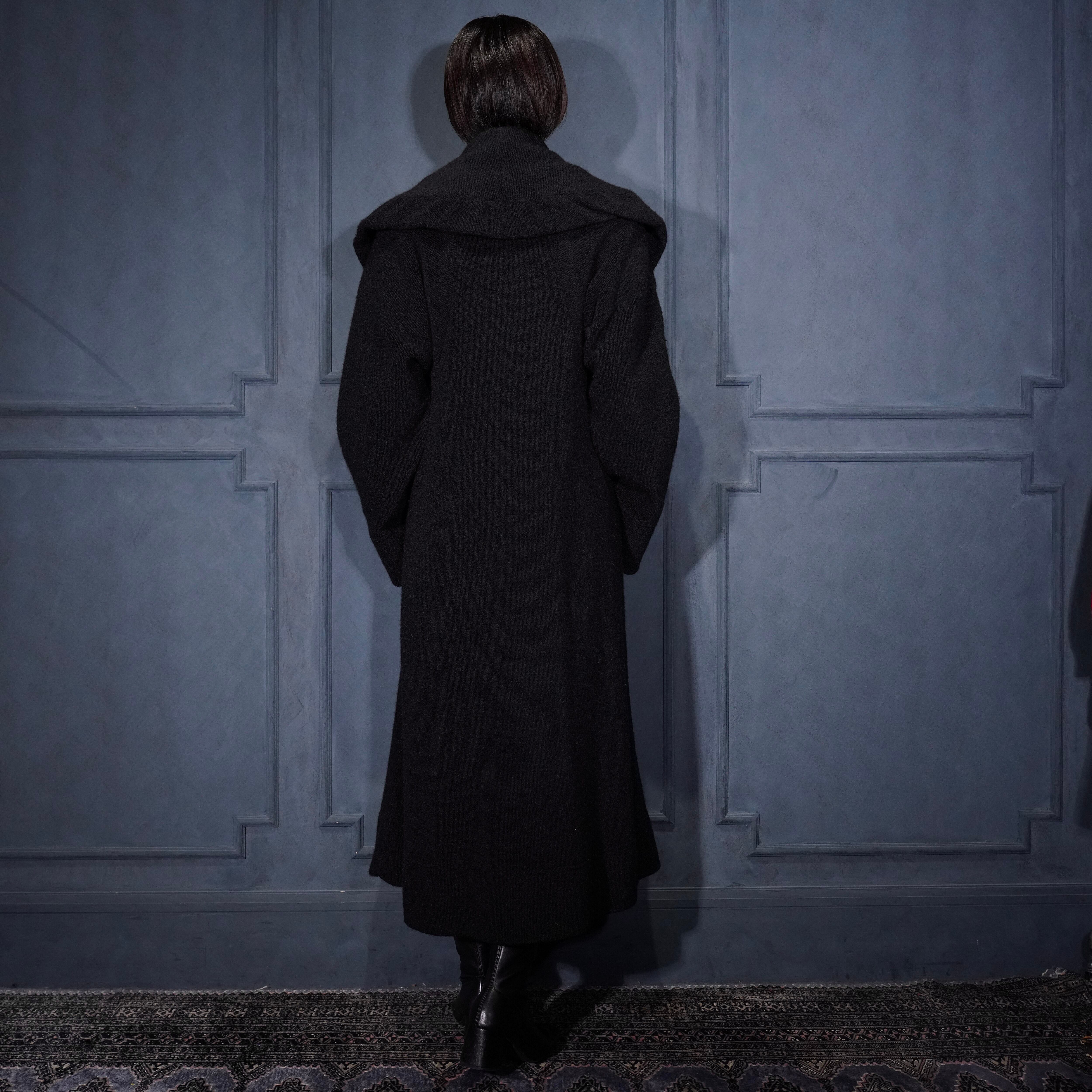 ISSEY MIYAKE BIG COLLAR DESIGN SILK WOOL OVER COAT/イッセイミヤケ