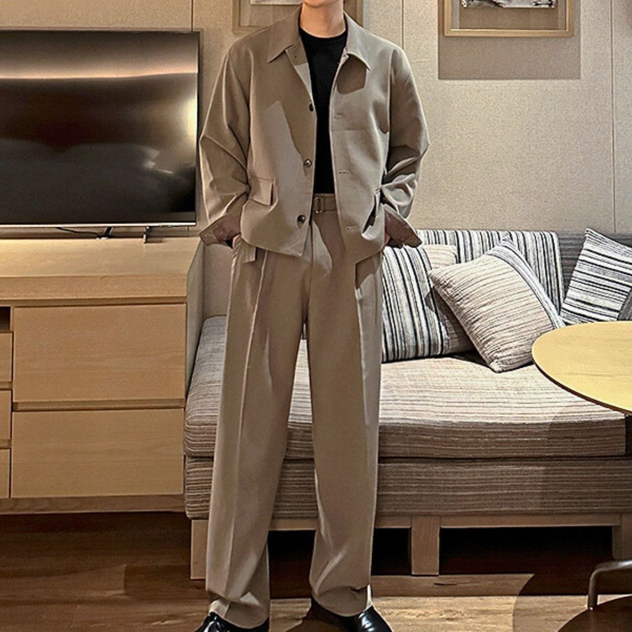 シンプルカジュアルパンツ（セットアップのジャケットあり）　MT0080421