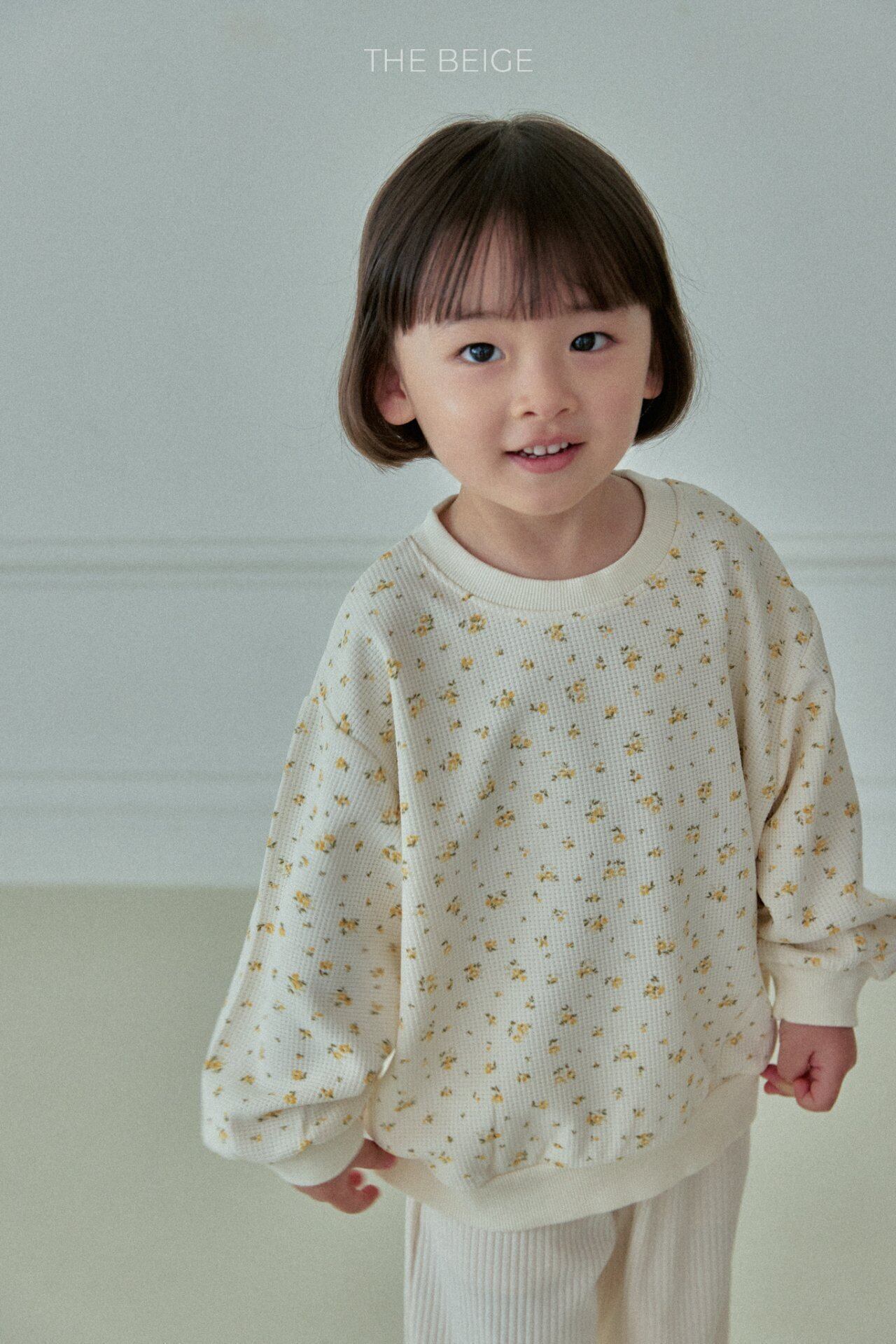 【予約】the beige Flower Waffle Sweatshirt