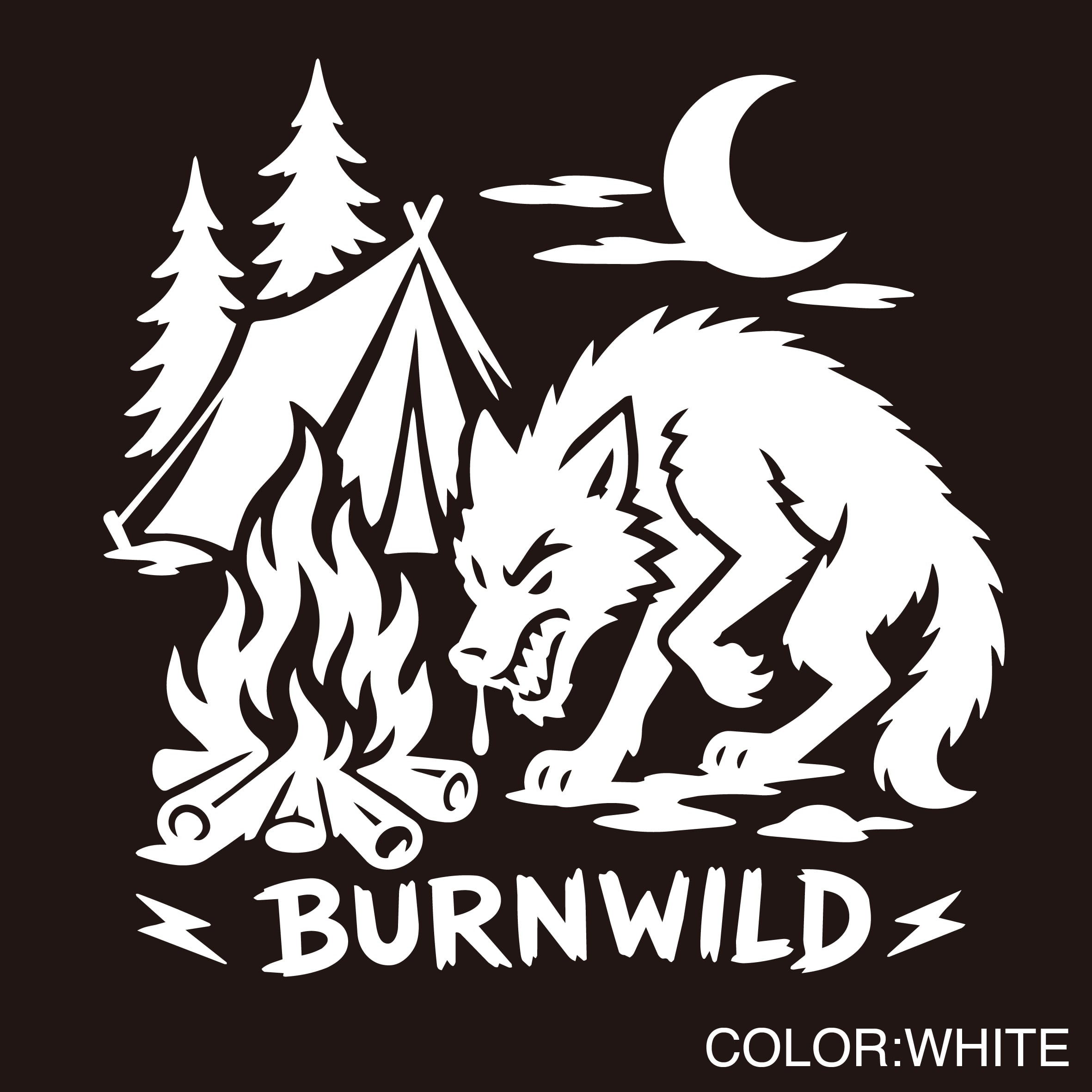 キャンプ ステッカー アウトドア用 防水 屋外対応 BURN WILD テント