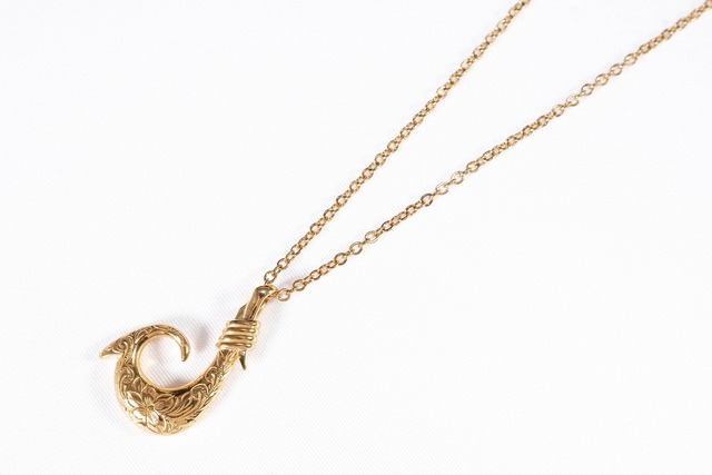 【316L Hawaiian fish hook necklace】/ GOLD