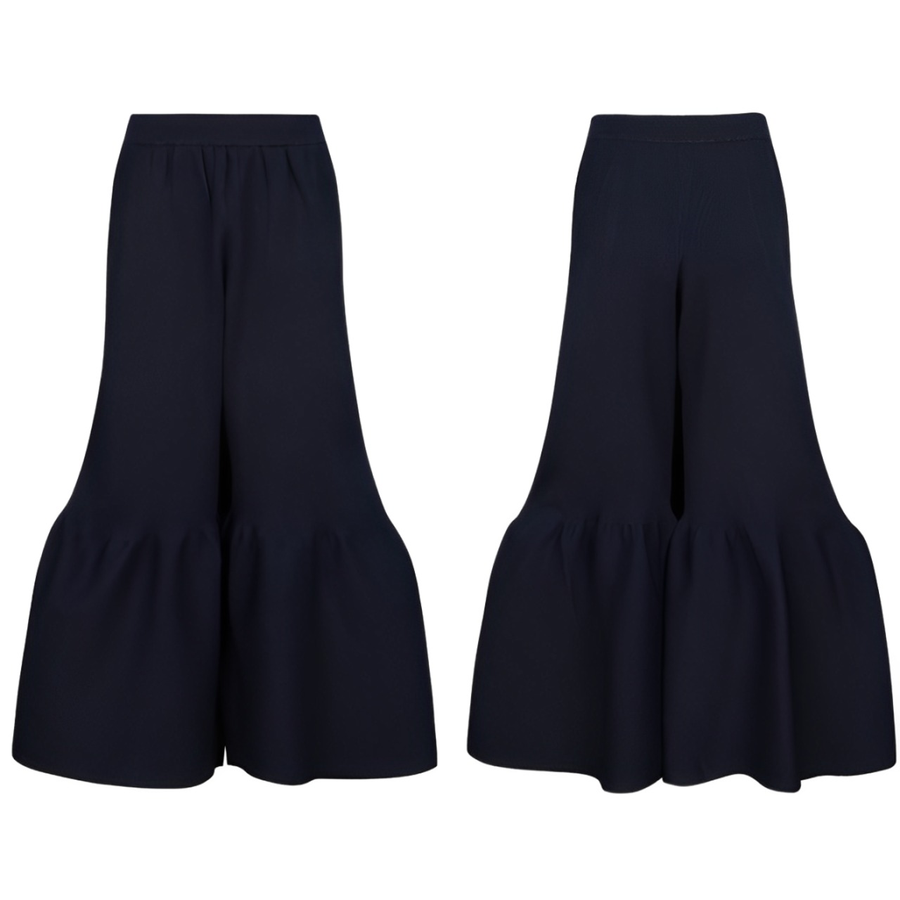 Black stretch knit elegant tops, bottoms【H00041】