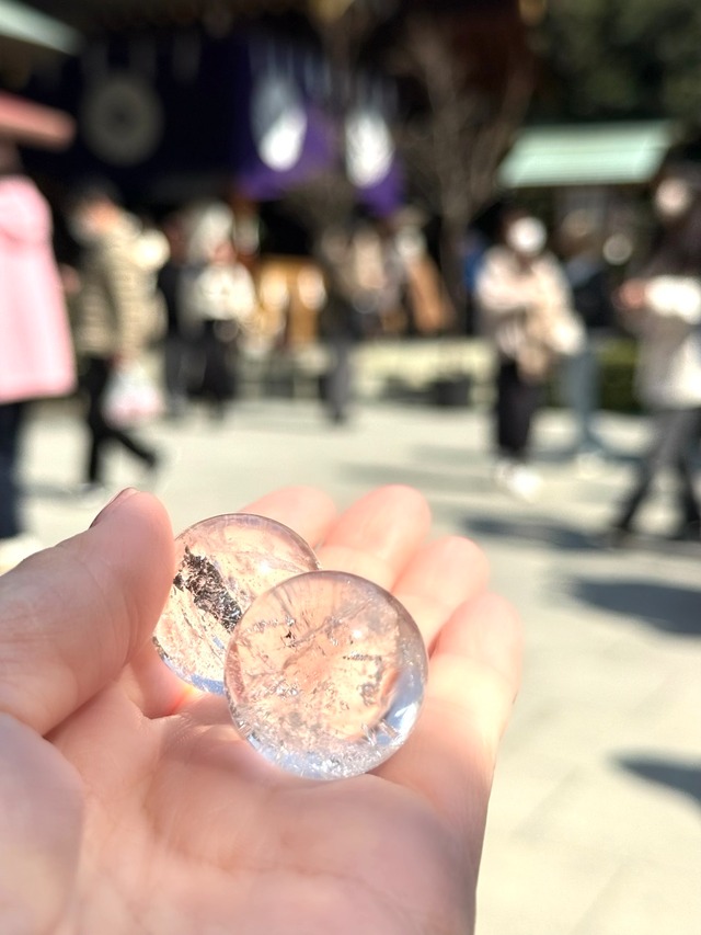 【限定２個】【東京大神宮でアチューメント】【超美石】水晶　丸玉　25.5ｍｍ　