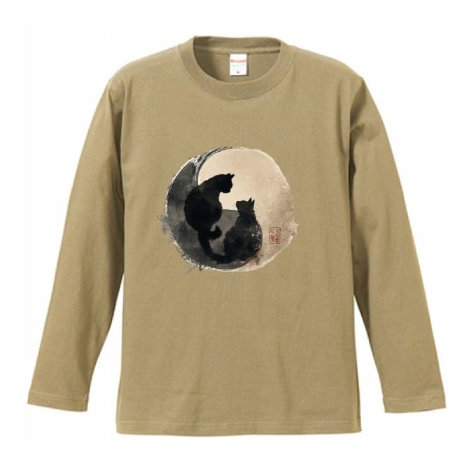 「墨影ふたたび ― 和の調べ」 長袖Tシャツ  / "Ink Shadows Revisited - Japanese Melody" Long Sleeve T-Shirt