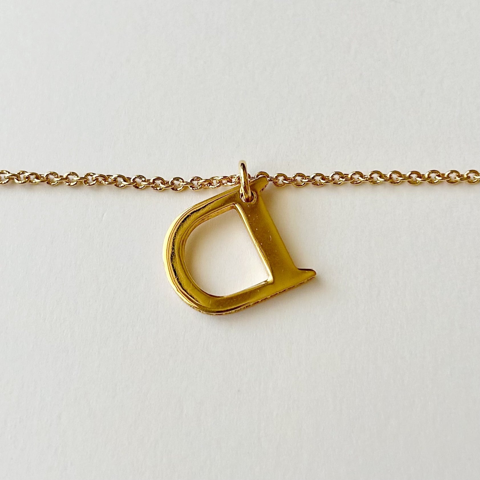 N5617】Christian Dior D logo rhinestone necklace N5617】Christian Dior D logo rhinestone necklace