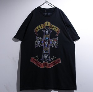 "GUNS N' ROSES" Black Print Design Band T-Shirt
