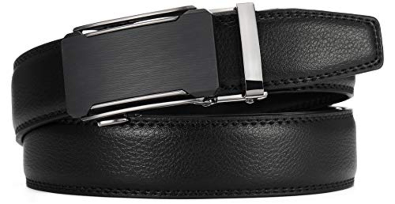 [CHAOREN] ベルト メンズ ビジネス 大きいサイズ オートロック式 紳士用ベルトスーツ 革 穴なし 無段階調整 コンフォート 35mm幅 箱付き