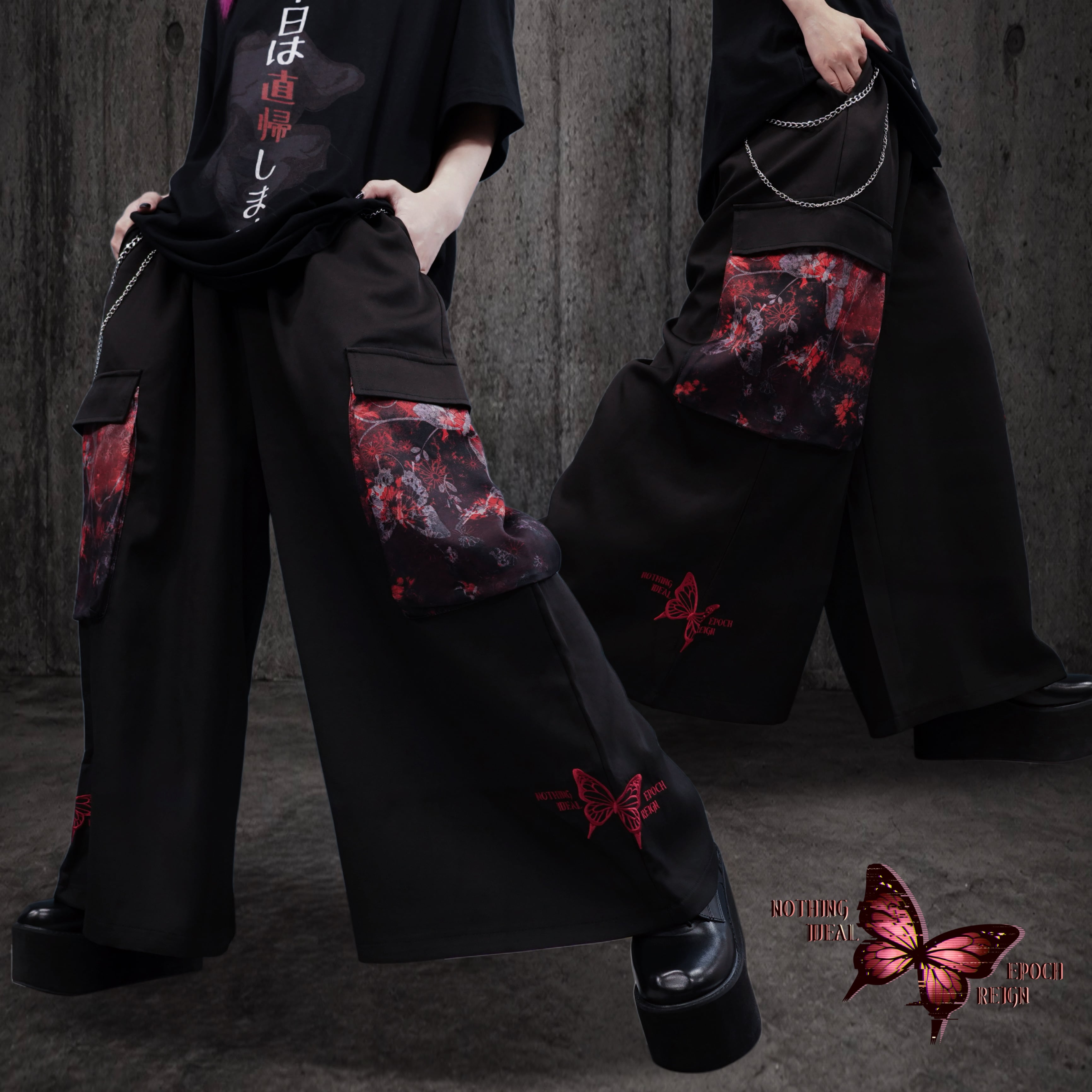 先着39点限定サンキューセール》BIG POCKET WIDE PANTS【緋和柄九尾