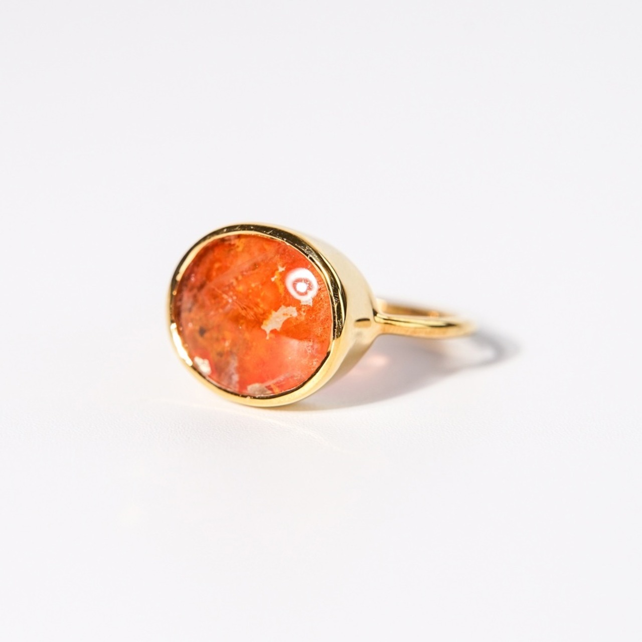 【11号】レッドマーカサイト パイライトインクォーツ リング