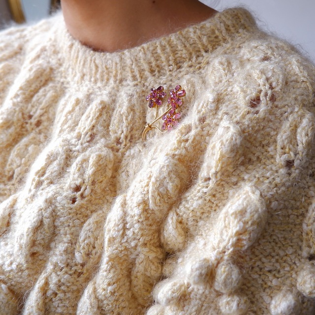 チェコスロバキア製 コスモスのブローチ (fur-91)