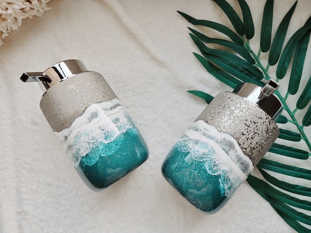 437.オーシャンレジンアート ソープディスペンサー