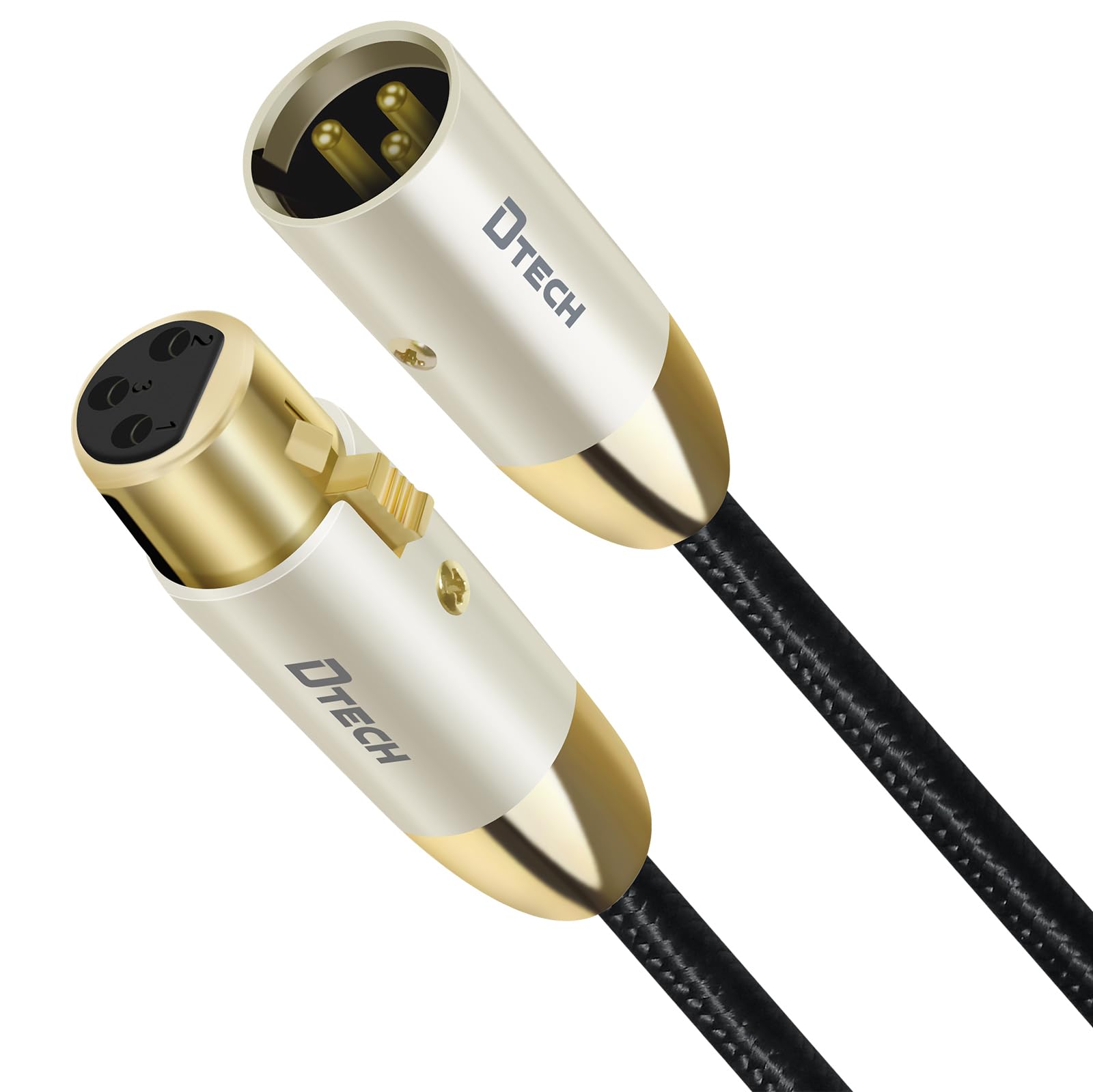 【人気】DTECH マイクケーブル オス-メス XLRケーブル キャノンケーブル マイク 延長 3ピン XLR バランス接続 高耐久 ナイロン マイク録音用 AVアンプ スピーカー等の録音デバイスに対応 (1.5M)