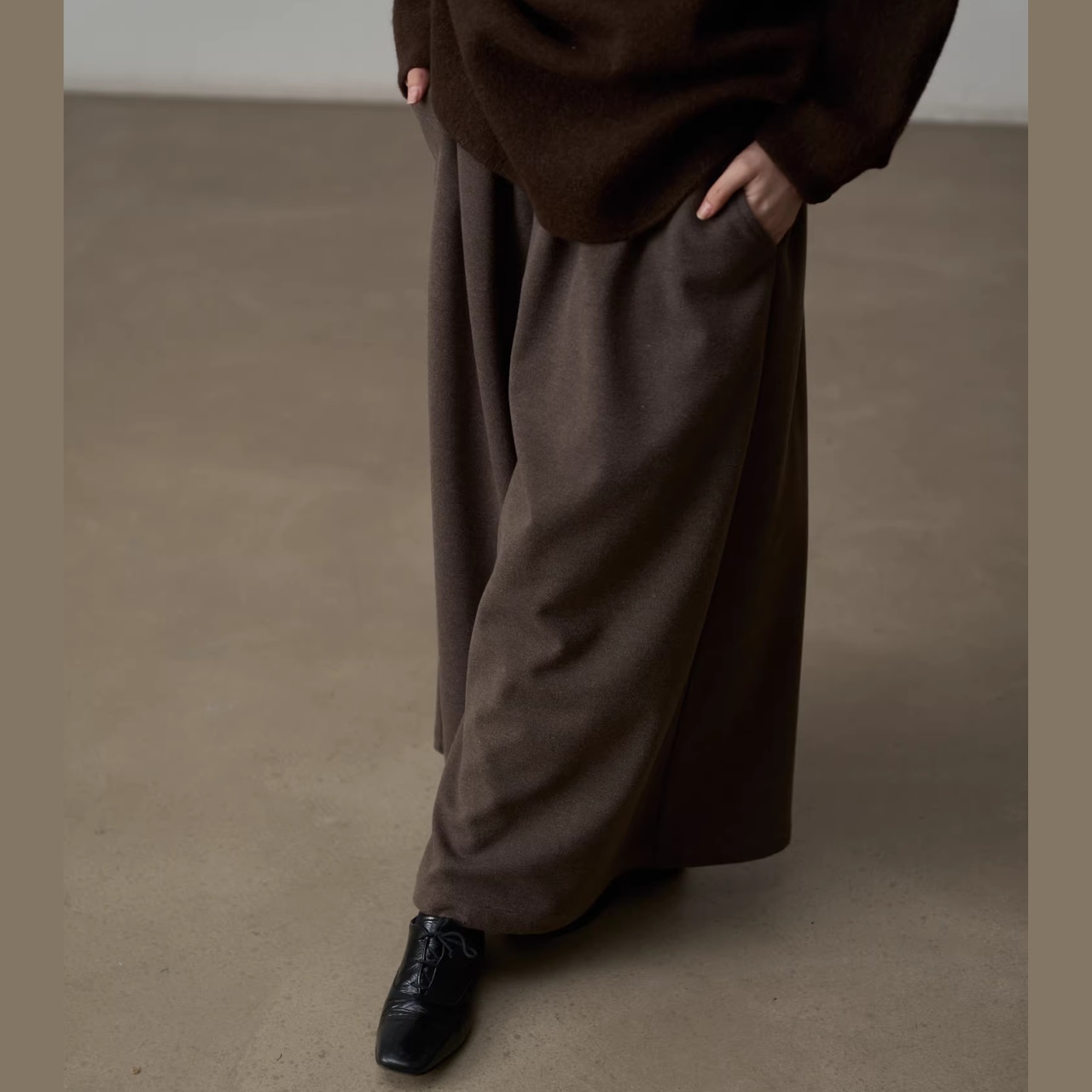 ストレート マキシ丈 ワイドパンツ 00032・画像2