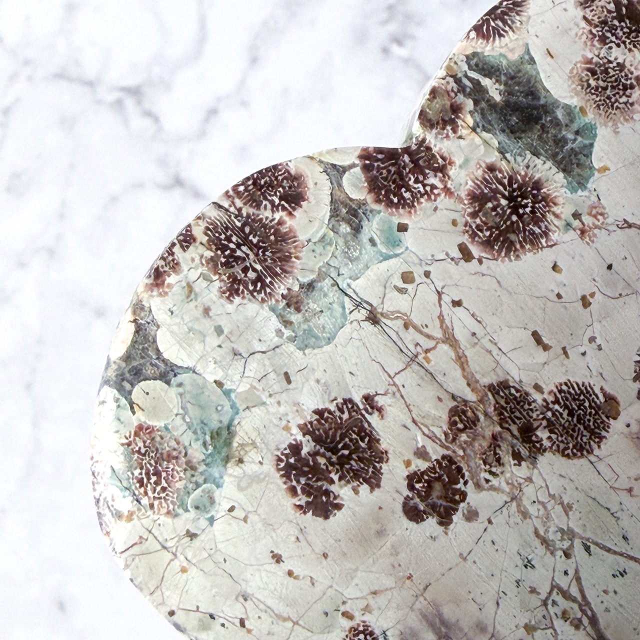 グリーンフラワージャスパー（グリーンチェリーブロッサムジャスパー） ハート ＊ Jasper ＊ 天然石