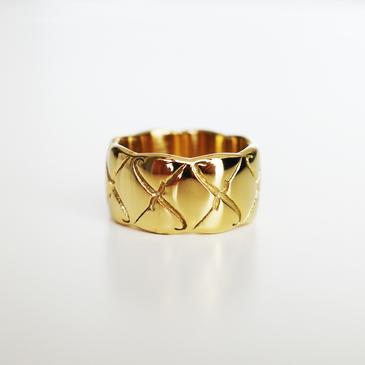 FJewelryProducts | Stainless f Crash Ring【GOLD】 | 金属アレルギー対応 リング 【f-r-004gd】