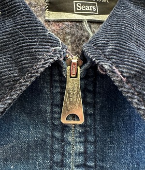 -Sears- Vintage 70s L Blanket liner Denim Work Jacket