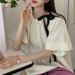 ribbon round neck tops＜t1526＞