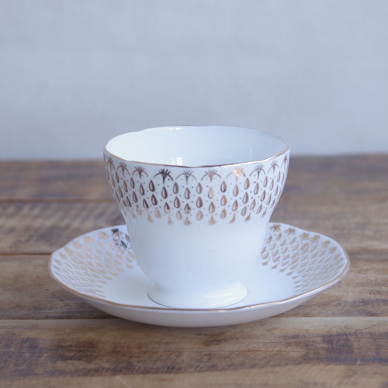 ダッチェス ゴールド 雨 しずく柄 コーヒーカップ ソーサー Duchess