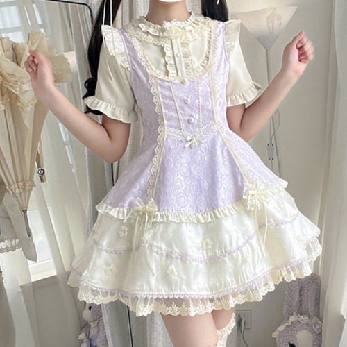 ゆめかわ♡全4カラー　シフォンブラウス＆JSKセット　set21