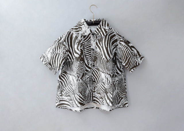 【23SS】ミチリコ(michirico) Real Zebra TEX Shirts  オフホワイト【L】シャツ　半袖