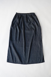 【suie】Bamboo linen skirt/バンブーリネンスリットスカート(ネイビー)