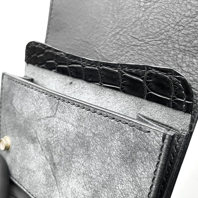 [BLACK INSIDE] ITALIAN CLASSIC WHITE WAX/トラッカーウォレット