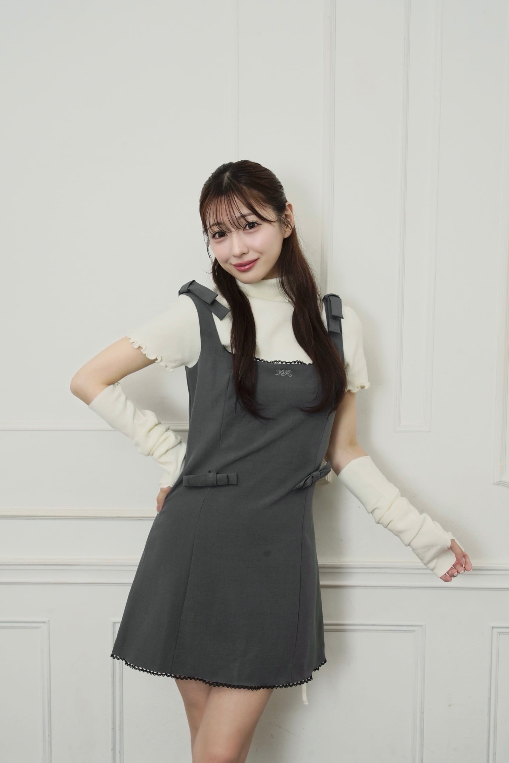 LAST2】double ribbon onepiece (gray) | Désir et Raison