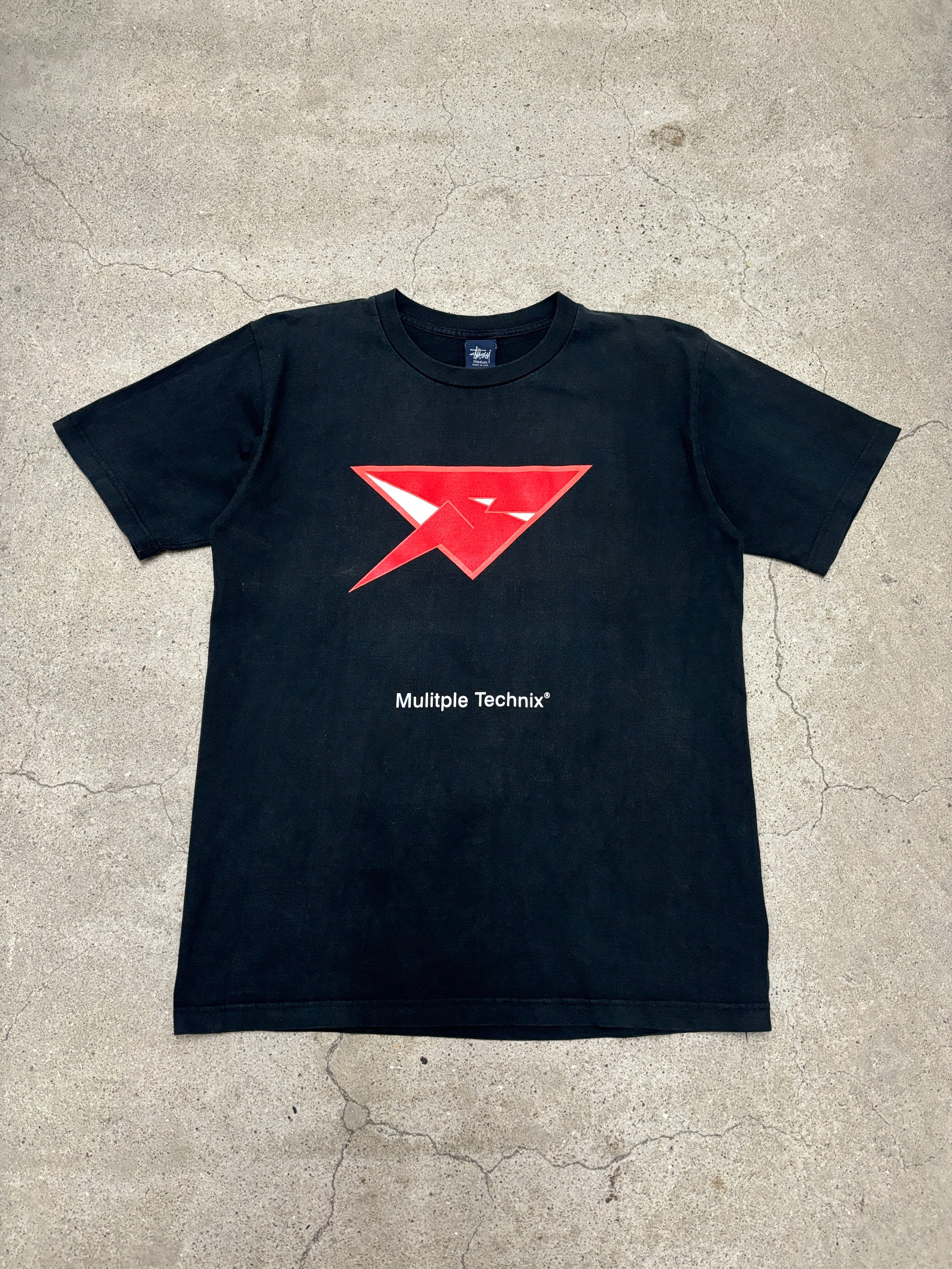 00s OLD STUSSY × NEXUS7/Logo print Tee/紺タグ/M/ロゴプリントT/T
