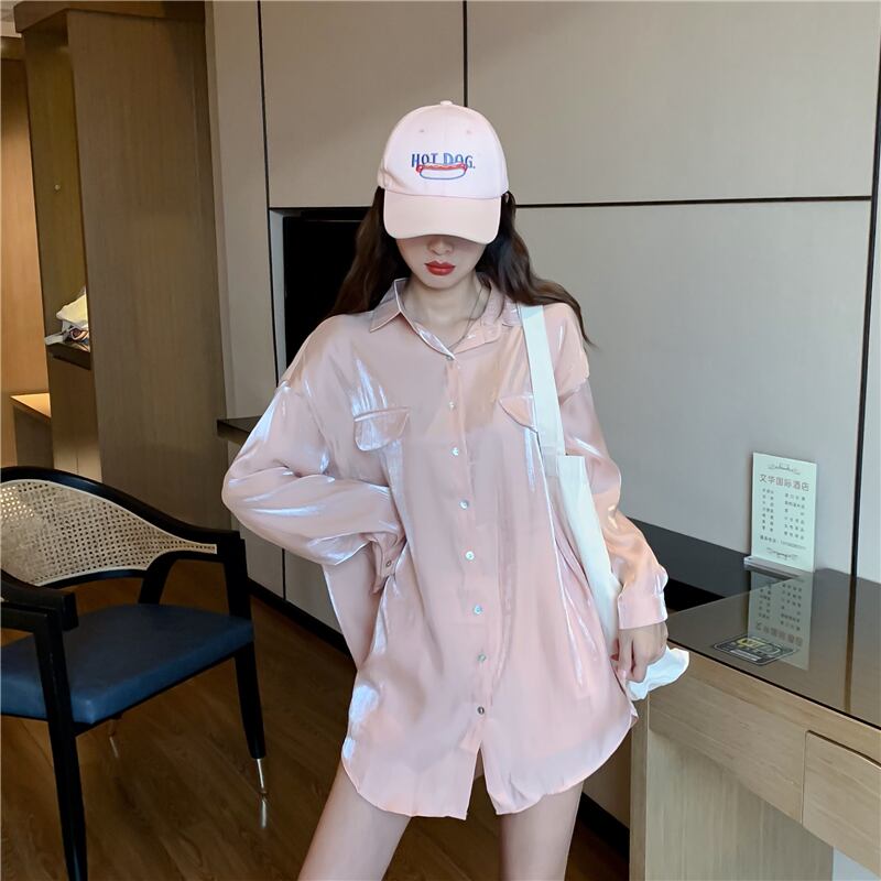 オータムシャツ スタイルスタンダードルーズ ロング レトロ 秋物 ドラファッションホール72733089749