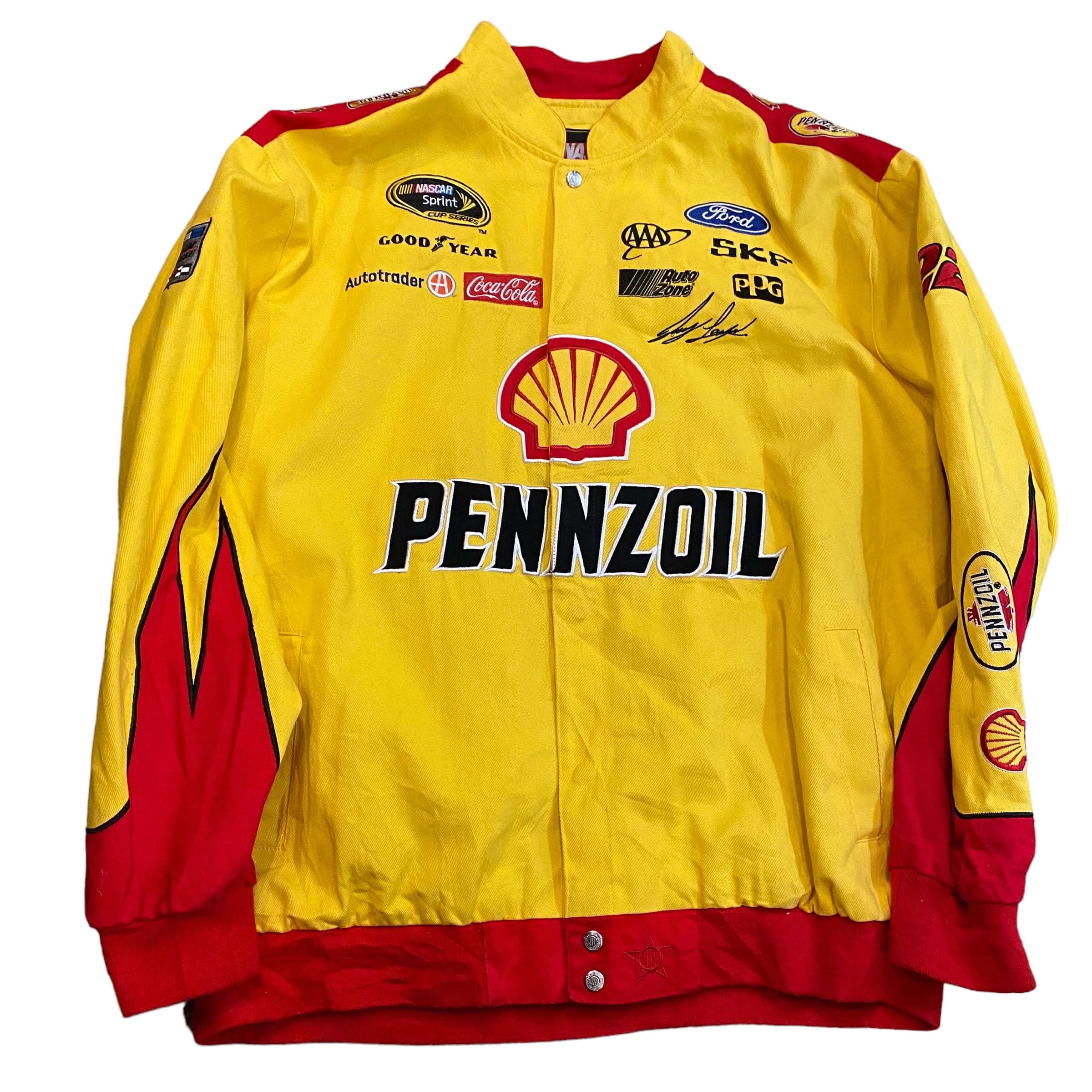 VINTAGE 90S NASCAR RACING JACKET 3XL YELLOW | new&usedclothing MOTHEREARTH  powered by BASE