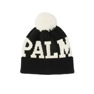 【Palm Angels】LOGO POMPON BEANIE  (BLACKWHITE)