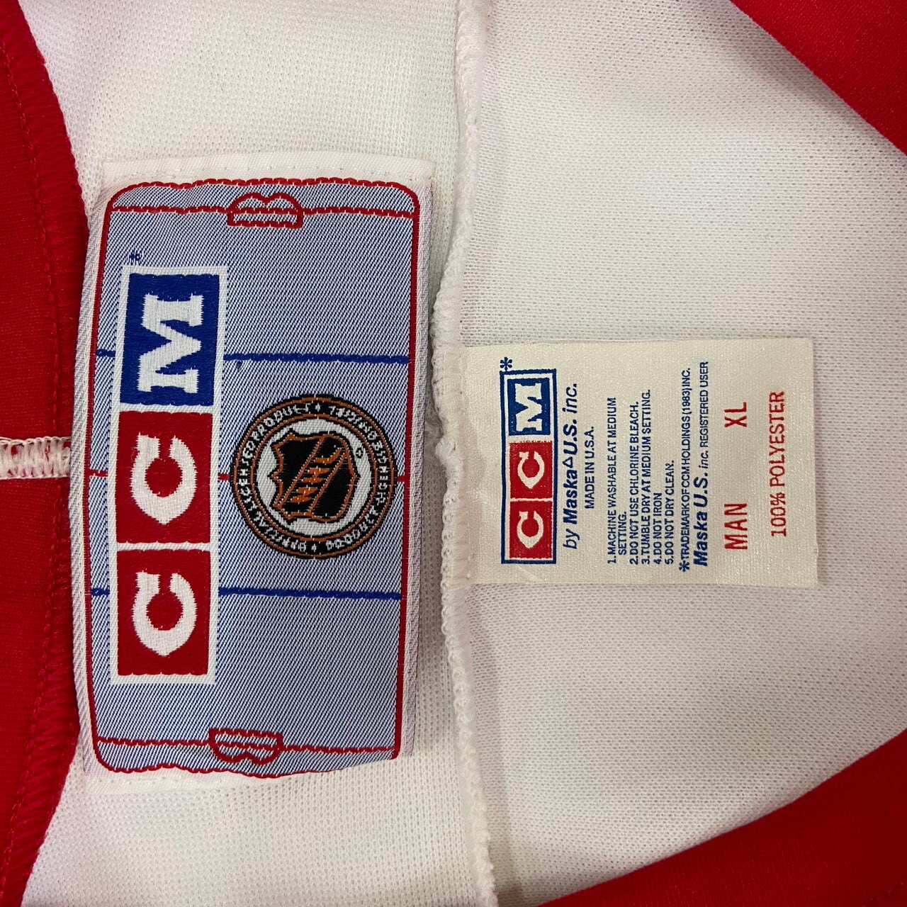 ビッグサイズ 90年代 USA製 CCM NHL デトロイト・レッドウィングス ホッケーシャツ メンズ2XL相当 古着 90s ビンテージ  ヴィンテージ ゲームシャツ ユニフォーム レッド ホワイト 赤色 白 大きいサイズ【ゲームシャツ】 | cave 古着屋【公式】古着通販サイト