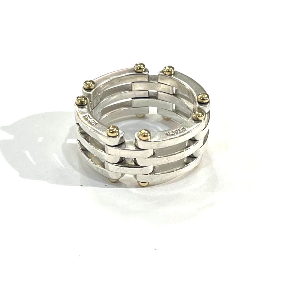 希少【TIFFANY&CO】【18号 】2645 ゲートリング／シルバー925×K18