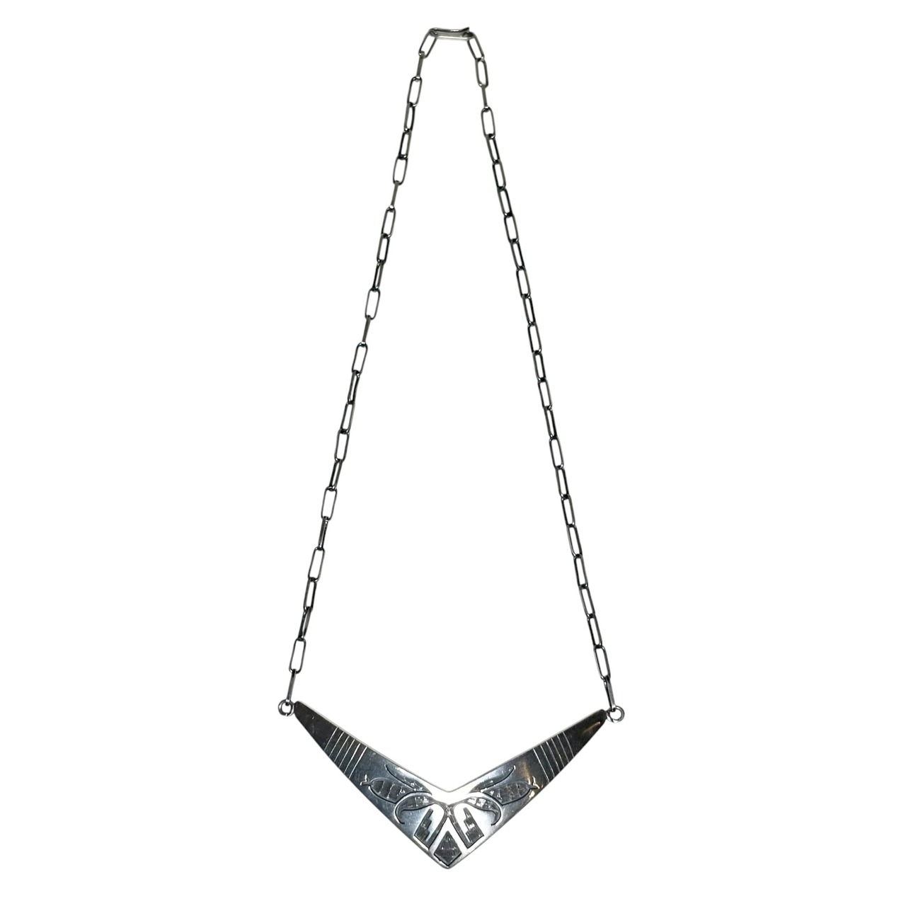 vintage Hopi overlay silver necklace