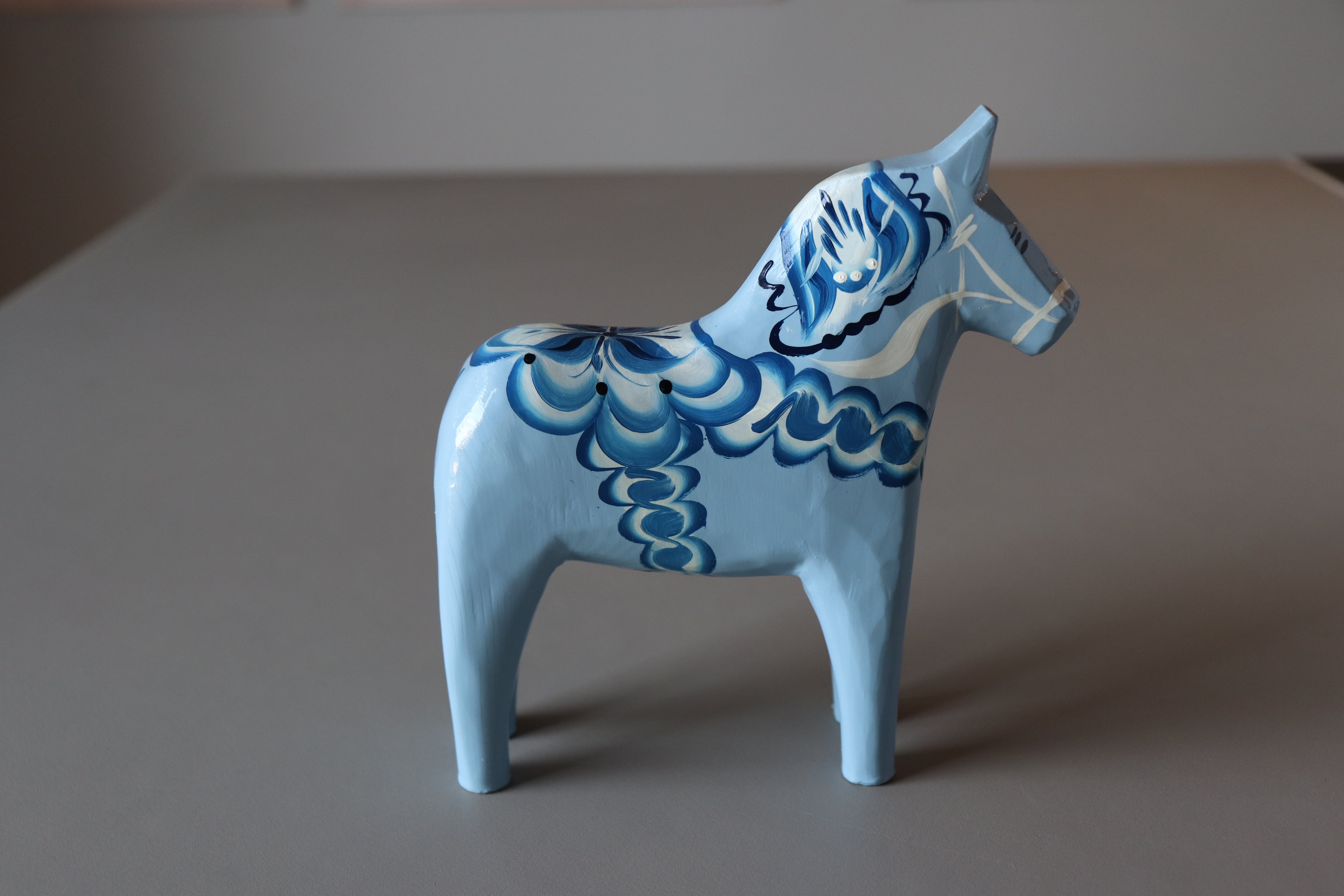 ダーラナホース/ダーラヘスト（水色ベース水色柄）16㎝ ④ | Linnel