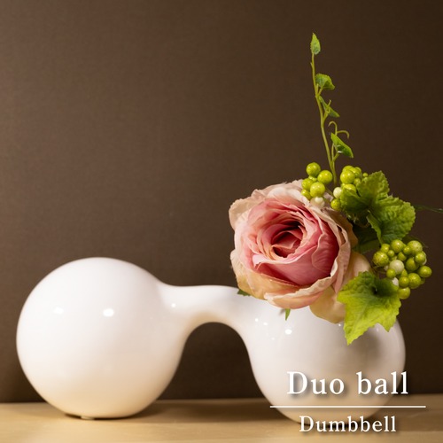 ダンベル ベース 花瓶 Flower Vase 一輪挿し 陶器鉢 ドライフラワー