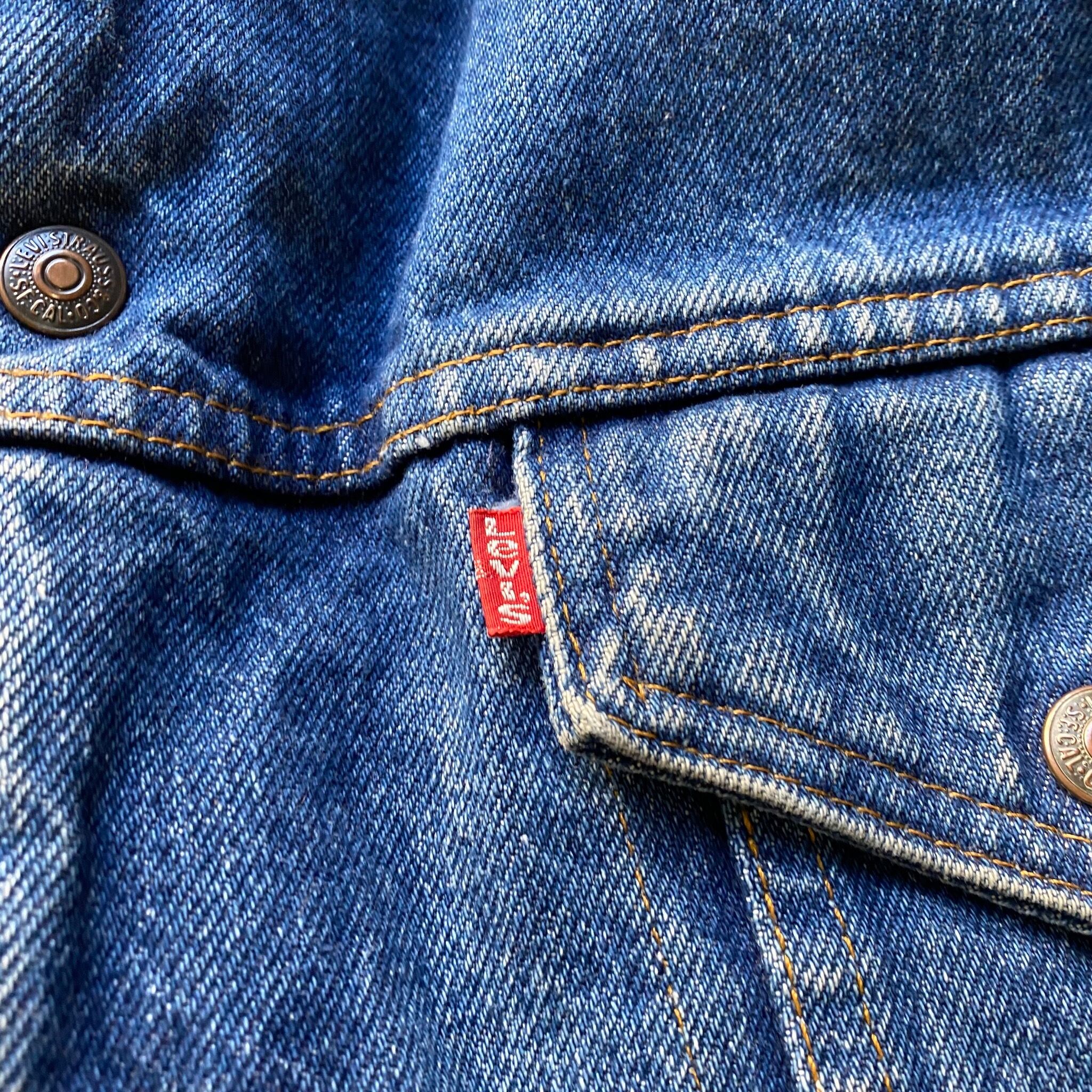 80年代 ビンテージ USA製 Levi's リーバイス 71605 0216 デニムボアジャケット ハーフコート44R メンズL相当 80s  ヴィンテージ 古着 【デニムジャケット】 | cave 古着屋【公式】古着通販サイト powered by BASE