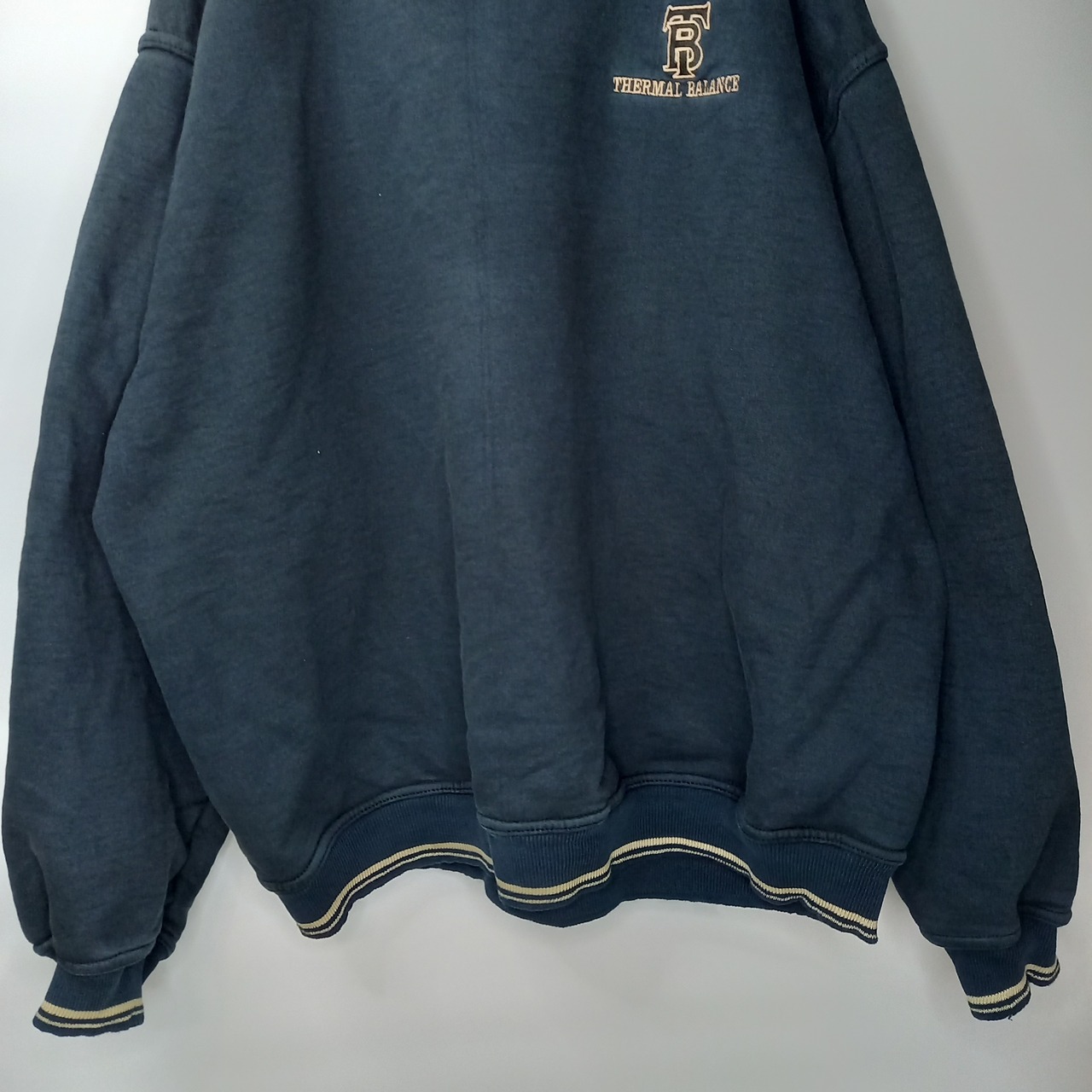 90s　ジャージーズ　クルーネック　スウェット　トレーナー　襟ライン　ネイビー